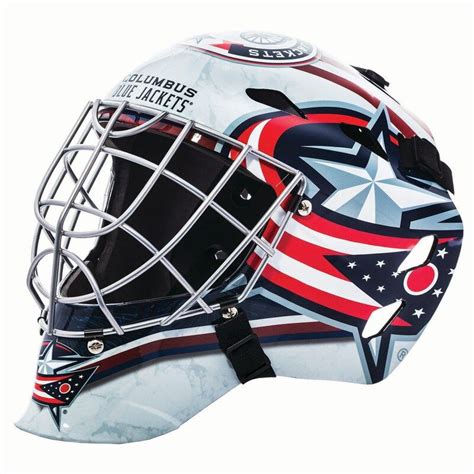 replica blue jackets goalie mask|old goalie mask.